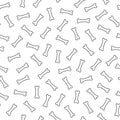 Simple dog bones pattern. Outline seamless background.