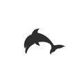 simple dolphin logo vector icon illustration