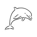 simple dolphin silhouette. dolphin, vector sketch on a white background