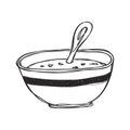 Simple doodle of a bowl of soup