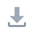 Simple download icon vector graphic. Flat design arrow and save button for user interface design Royalty Free Stock Photo