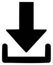 Simple Download Icon Vector Illustration Arrow Entering Box Receiving Royalty Free Stock Photo