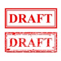 Simple draft, red scratch rubber stamp Royalty Free Stock Photo