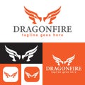 Simple Dragon logo. Vector Illustration.Minimal Icon style. Black and white color.Unique, elegant, modern Royalty Free Stock Photo