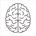 Simple drawing of a brain. Icon design. Outline vector illustration. Royalty Free Stock Photo