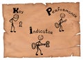Simple drawing of a key performance indicator concept on a parchment. Royalty Free Stock Photo
