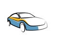 Simple drawing of a modern sports car - auto sketch