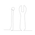 Simple drawing of spanner Illustration design of tools for Industrial concept vector. single line continuous drawing Royalty Free Stock Photo
