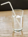 Simple Drinking straw refracted Royalty Free Stock Photo