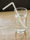 Simple Drinking straw refracted Royalty Free Stock Photo