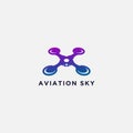 simple drone logo design cam sky