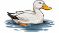 Simple Duck Clip Art With White Margins And Realistic Detailing