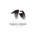 Simple eagle fly logo design, silhouette hawk logo concept, falcon icon vector template Royalty Free Stock Photo