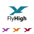 Simple Eagle Hawk Falcon Flying Logo Symbol