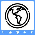 Simple earth icon - Professional, Pixel-aligned, Pixel Perfect, Editable Stroke, Easy Scalablility