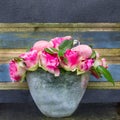 Simple Easter bouquet with pink roses.