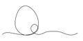 Simple Easter egg in line art style, outline for colouring book, vector