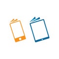 simple ebook logo vector Electronic Library icon