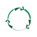 Simple ecology recycling icon, green arrows circle and cycle on white background, vector illustration Royalty Free Stock Photo