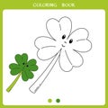 Cute clover leaf for coloring book