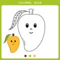 Cute mango for coloring book
