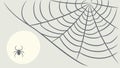 Minimalist spiderweb with a small spider, vector design Generative AI Royalty Free Stock Photo