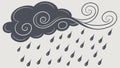 Heavy Rain Cloud, Atmospheric Weather Element, vector design Generative AI Royalty Free Stock Photo