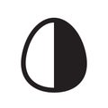 Simple egg icon, vector illsutration design,  black and white color Royalty Free Stock Photo