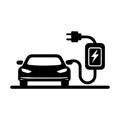 Simple Electric Car icon modern logo eco vehicle design. Royalty Free Stock Photo