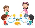 Simple Electric Circuit Experiment For Children Education Royalty Free Stock Photo