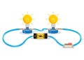 Simple Electric Circuit Experiment For Children Education Royalty Free Stock Photo