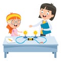 Simple Electric Circuit Experiment For Children Education Royalty Free Stock Photo