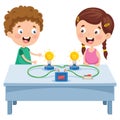 Simple Electric Circuit Experiment For Children Education