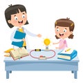 Simple Electric Circuit Experiment For Children Education Royalty Free Stock Photo