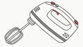 Simple electric handheld whisk mixer kitchen tool baking cooking vector design Generative AI Royalty Free Stock Photo