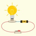 Simple Electricity Circuit Vector Illustration Royalty Free Stock Photo