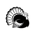 Thanksgiving Turkey Silhouette Vector Icon Royalty Free Stock Photo