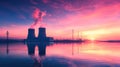 Simple and elegant composition of a nuclear reactor facility Royalty Free Stock Photo