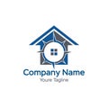 Simple and elegant home compass logo design template Royalty Free Stock Photo