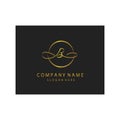 Simple elegant initials letter type B sign symbol icon template black background