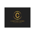 Simple elegant initials letter type C sign symbol icon template black background