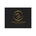 Simple elegant initials letter type G sign symbol icon template black background