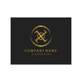 Simple elegant initials letter type X sign symbol icon template black background