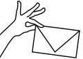 Simple elegant line newsletter hand give a letter