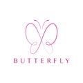 Simple elegant monoline butterfly logo design