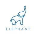 Simple elegant monoline elephant logo design