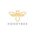 Simple elegant monoline honey bee logo design