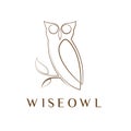 Simple elegant monoline owl logo design