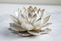 Silver lotus background with intricate details