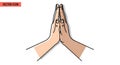 Hands in Prayer, Vector Icon Royalty Free Stock Photo